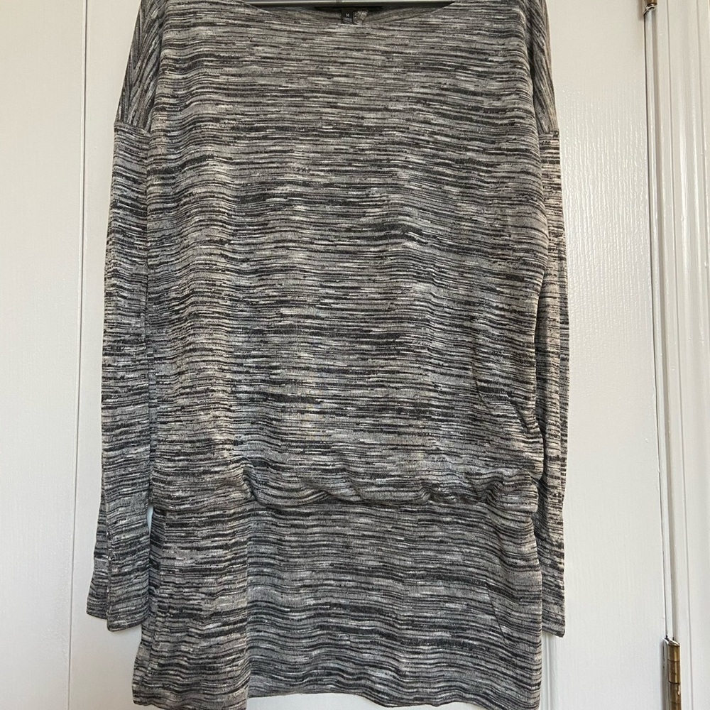 Black and Gray Shirt with cut out/key hole back